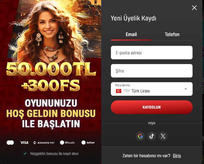 Başarıbet kayıt ol ekranı
